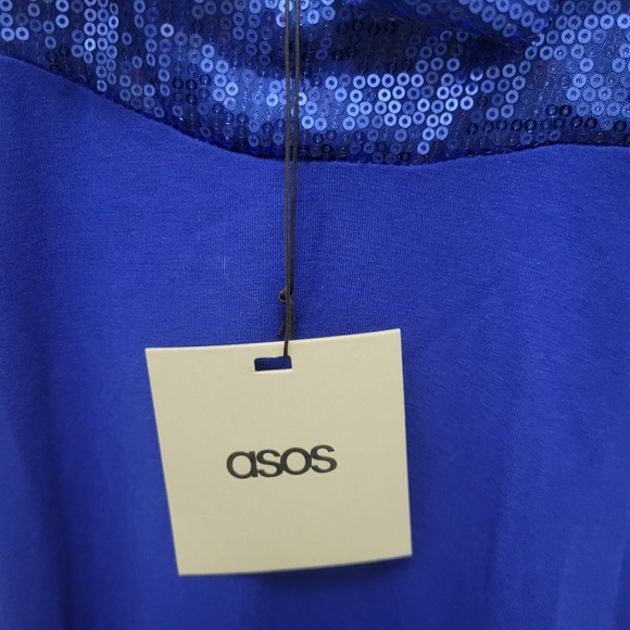 ASOS Bodycon Coquette Sequin Cutout Club Mini Dress NWT Size 6 - Picture 4 of 9